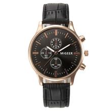 2016 Yoner Watch Fashion Crocodile Faux Leather Mens Analog Watch Wrist Watches