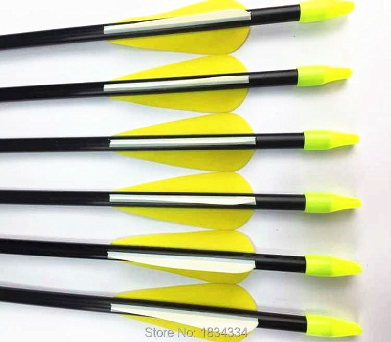 6Pcs spine 500 High quality fiber glass arrow shooting archery TPU feather arrow for bow 30