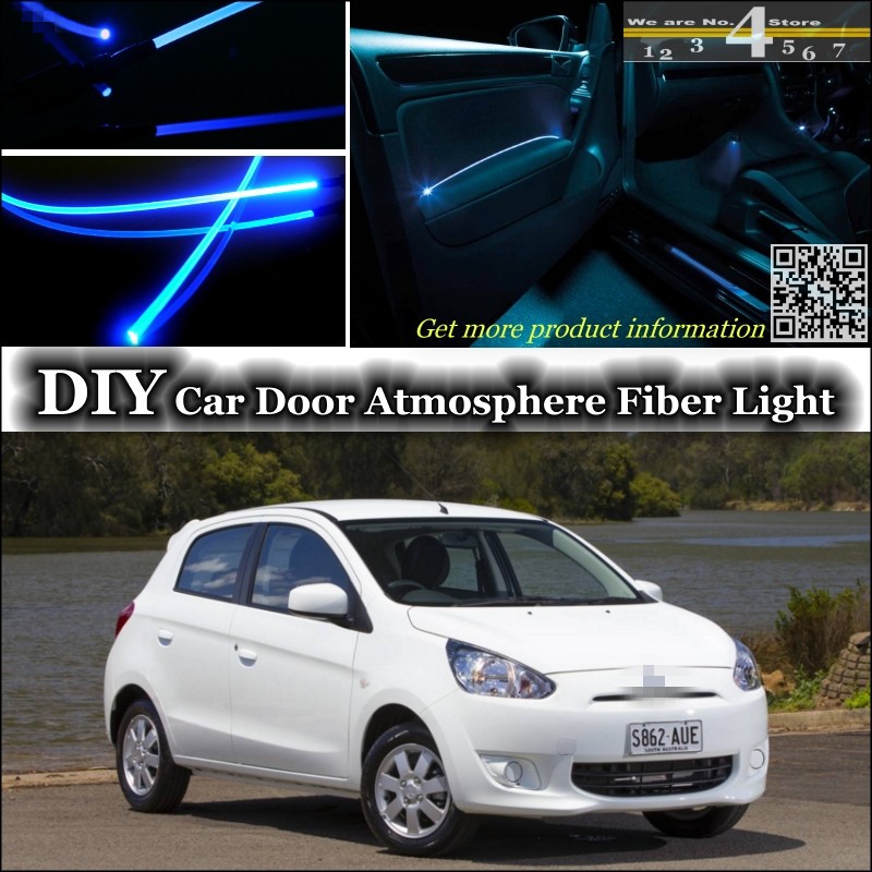 interior Ambient Light Tuning Atmosphere Fiber Optic Band Lights For Mitsubishi Mirage Attrage Space Star Inside Door Panel