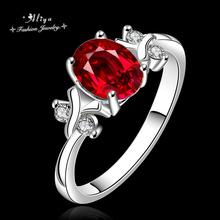 2015 new Hot Sale Fashion brand jewelry ruby CZ diamond silver plated Wedding engagement ring for