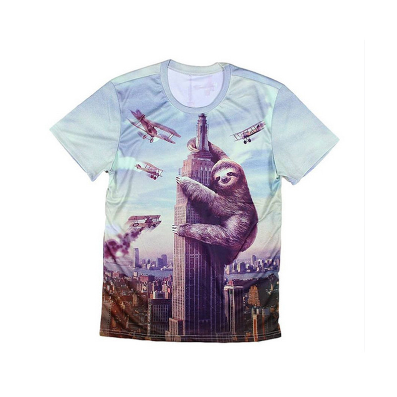 2015-New-Arrival-Summer-Style-Fashion-Short-sleeves-T-Shirts-Black-Gorilla-King-kong-3D-Printing
