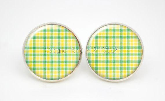 10pairs lot Lime Green STUD Earrings Kids Jewelry Simple Everyday Jewelry font b Tartan b font