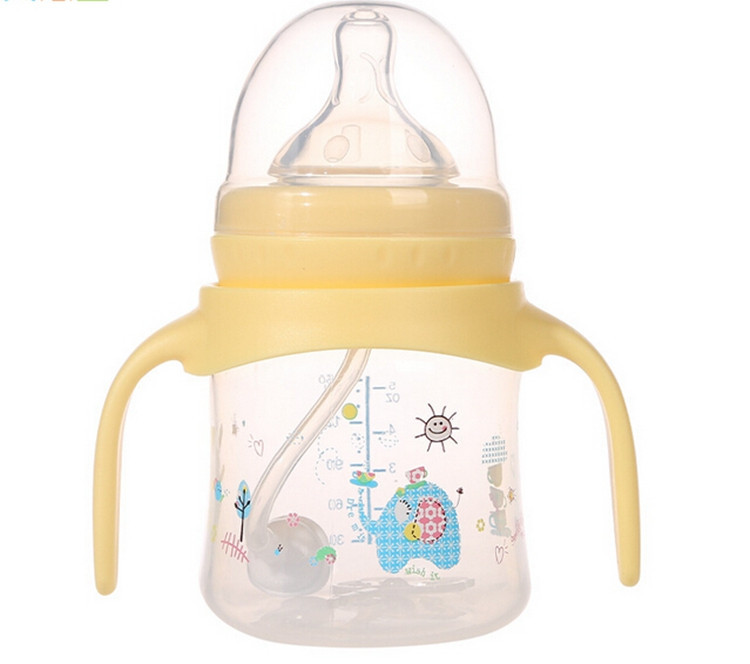 150ML Handle Plastic Baby Feeding Bottle Wide Mouth Baby Milk Bottle Copo Infantil Children Infant Children Kids Nursing Bottle (14)