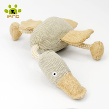 Новый Бренд Скрип Утка Игрушки Для Собак Конопли Материал П. П. Хлопок Stuffing With Crinkle Хвост Утка Форма Собак Pet Игрушки Взаимодействовать Щенок