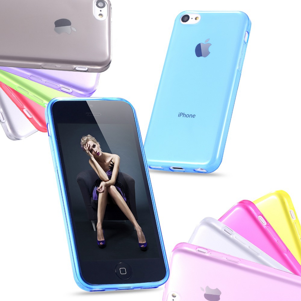 5C Super Soft Transparent Case For Apple iphone5c Ultra Slim TPU Silicone Gel Cell Phone Back