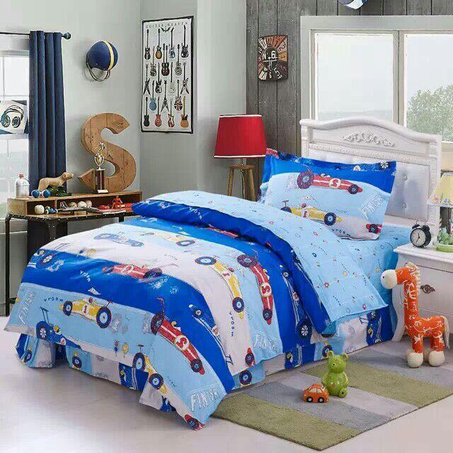 Race Cars Speed Racer Car Styling Kids 100 cotton bedding set Boys