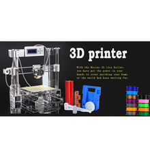 2015 New Big Acrylic Frame Reprap Prusa I3 DIY 3D Printer 3 D impressora KIT Machine with 2rolls filament LCD Screen 16G SD Card