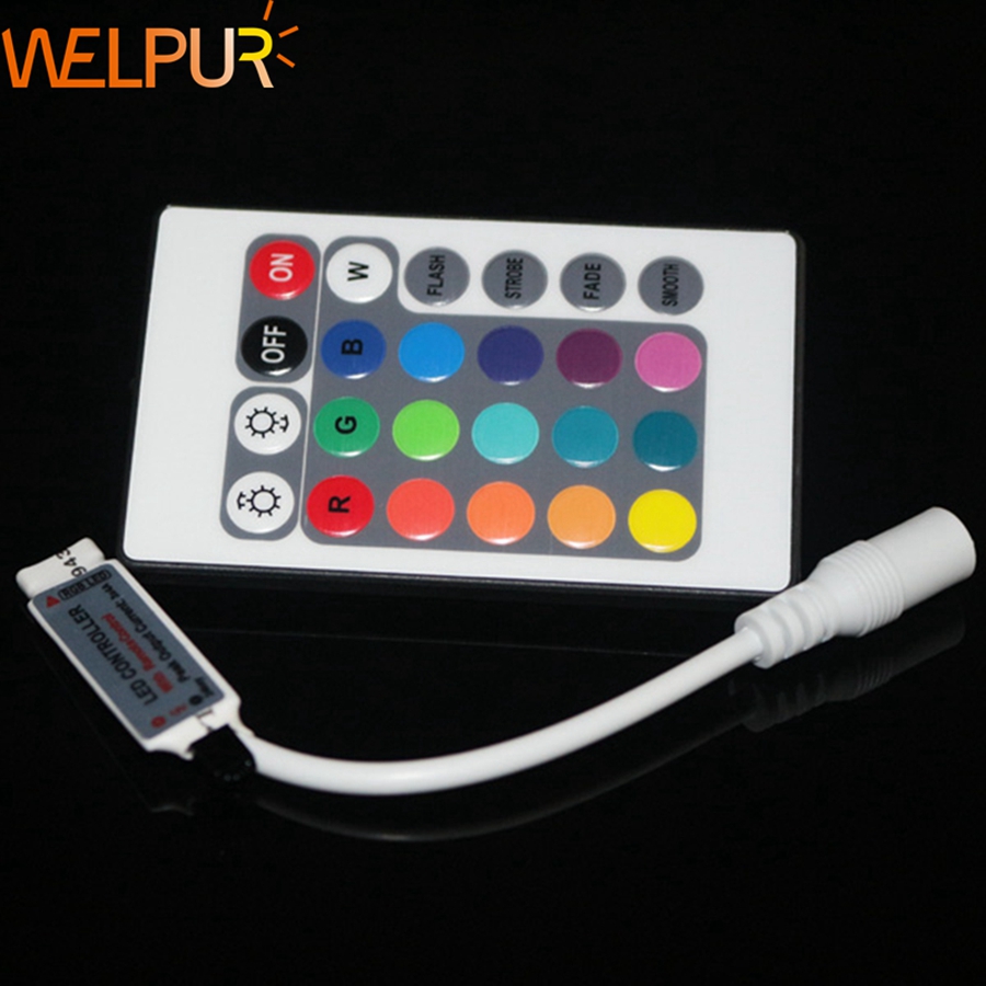 5PCS Mini 24key LED Controller RGB Color With  Remote Control Mini Dimmer for 5050 / 3528 Led Strip Lights 12V