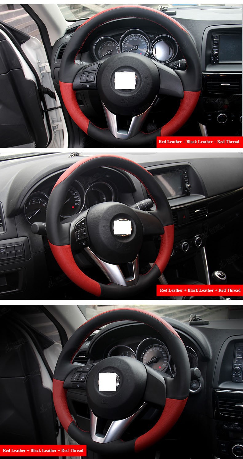 for Mazda CX-5 CX5 Mazda Atenza 2014 Mazda 3 Leather Steering Wheel cover 2