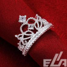 christmas Gift 925 silver vintage jewelry aliancas casamento austrian crystal crown rings for women