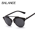 Hot Sale Fashion Vintage Sunglasses Retro Cat Eye Semi-Rim Round