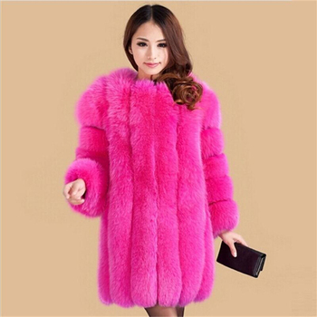 Европейский стиль зима женщины мех пальто женщины одежда роскошный женщины лисий мех пальто зима пальто размер XS-XXXL