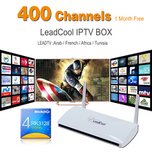 5pcs/Lot Leadcool Android Box Android TV Box Quad Core + One Month Iptv Subscription 400 Channels Iptv Arabic French Sport Canal