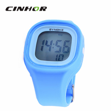 Synoke silicio colorido reloj del deporte Casual mujeres y hombres Back Light Digital natación impermeable del reloj de Color del azul de cielo