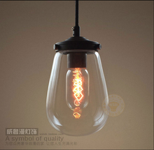 American vintage style Pendant Lights Glass Lampshade Kitchen Bedroom Pendant Light Coffee Bar Lamp Fixtures 110-240V New Year