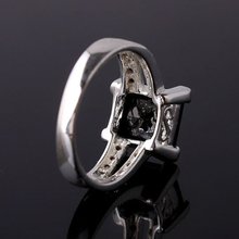 Bulk Lots 6 Pieces JV0698 Party Gift Yin black Onyx 9x9mm Square Stone Silver Fashion Ring