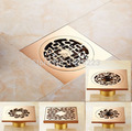 Unique Rose Golden Square 4 Floor Waste Drain Bathroom 10cm x 10cm Floor Drain Cover