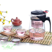 New Design Tea Pot 750ml Simple Tea Kettle Teapot Heat Resistan Glass Convenient Office Teapot Set