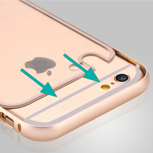 Newest Design Case For iPhone 6 Hard Metal Aluminum Frame Clear Plastic Back Cover For Apple iPhone 6 4.7 Ultra Slim Hybrid Capa