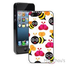 Happy Bumble Bees Protector back skins mobile cellphone cases for iphone 4/4s 5/5s 5c SE 6/6s plus ipod touch 4/5/6