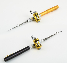 Mini Pen Fishing Rod Shape Portable Pocket Aluminum Alloy Hard Fish Spinning Stream Rod Pole With