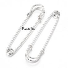 Iron Kilt Pins Brooch Findings, Platinum Color, 70mm long, 18mm wide, 6mm thick, hole: about 6mm