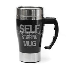 New Stylish 6 colors Stainless Steel Lazy Self Stirring Mug Auto Mixing Tea Milk Coffee Cup