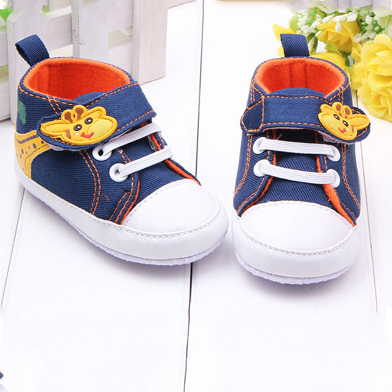 Baby Shoes Boys Giraffe Canvas Anti-slip Infant Soft Sole Baby First Walker Toddler Shoes