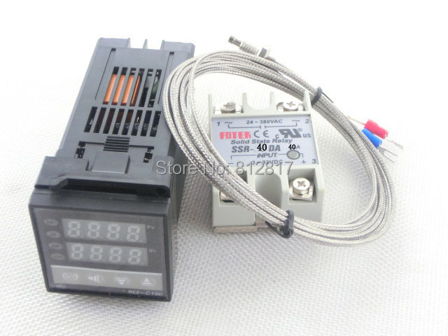 Гаджет  C100FK02-M*AN 240V Digital PID Temperature Controller max.40A SSR40DA K Thermocouple Probe None Электротехническое оборудование и материалы