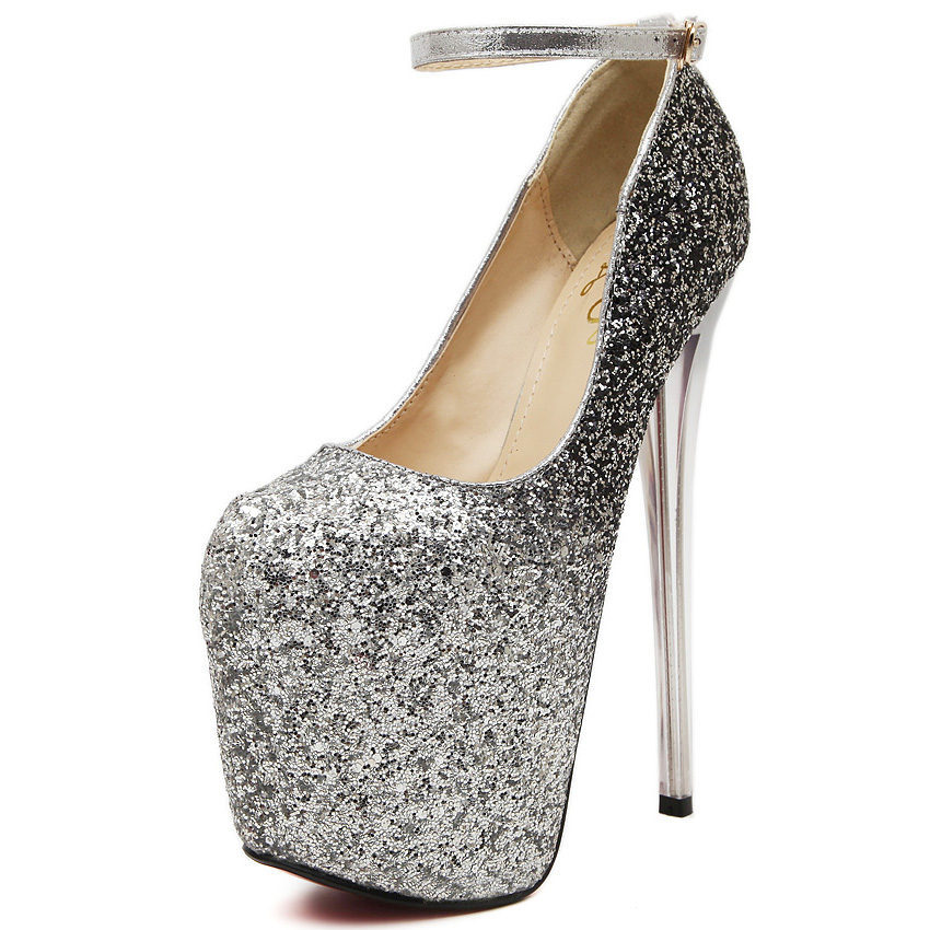 cheap replica christian louboutin men shoes - silver glitter red bottom shoes