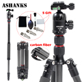 ASHANKS A25C Professional Loading 10KG Carbon Fiber Portable Camera Tripod with Ball Head and Carry Bag