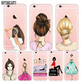 Fashionable Dress Shopping Beautiful Girl Case For iPhone 6 7 5s 6plus Ultra Thin Transparent Clear
