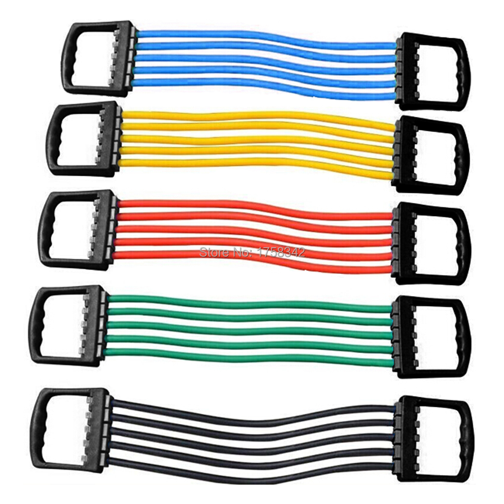 Portable Indoor sports Supply Chest Expander Puller Exercise Fitness Resistance Cable Band Tube Yoga 5 Latex