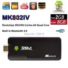 Rikomagic RKM MK802IV Android Smart TV Box Mini PC Android 4.4 RK3188T Quad Core 1.8GHz 2G 8G WiFi HDMI IPTV XBMC Dongle DLNA