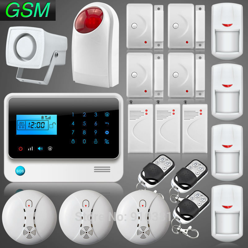 Fast shipping Wireless defense zones Wired Siren GSM  Home Security Anti-Intruder Auto Alarm System latest version Alarm System