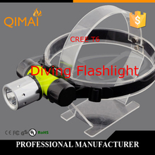 Free Shipping! Headlamps Diving Flashlight LED Battery 1×18650 or 3x AAA CREE XML-T6 Waterproof