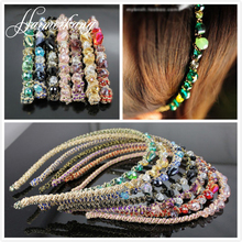 Free Shipping Fashion Woman Girl Rhinestone Crystal Headband Barrett Clips For Hair Accessories Wholesale 7 Colors