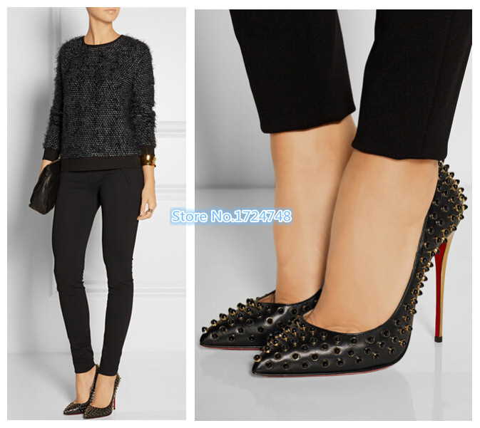 Celebrity-Women-s-High-Heels-Pointed-Toe-Rivets-Dress-Women-Shoes ...