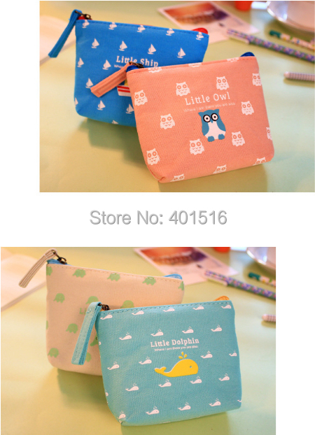 2014 New Korea Style Square Cute Happy Family Small Purse / Coin Bag
