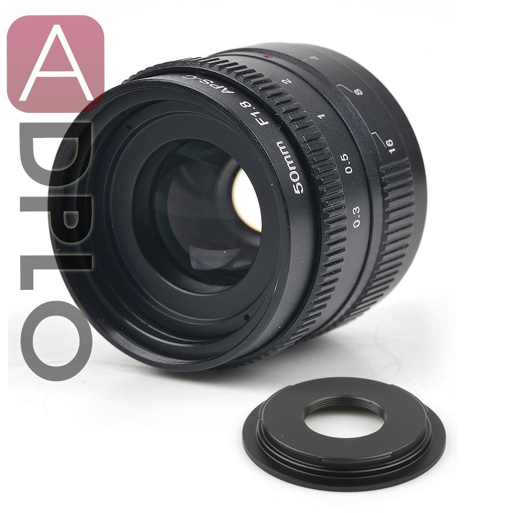 50mm F1.8 Infinity C Lens For C Mount Camera + C to Micro M4/3 / NEX /nikon1 / Pentax Q /Fuji /EF M M10 Adapter Ring For camera