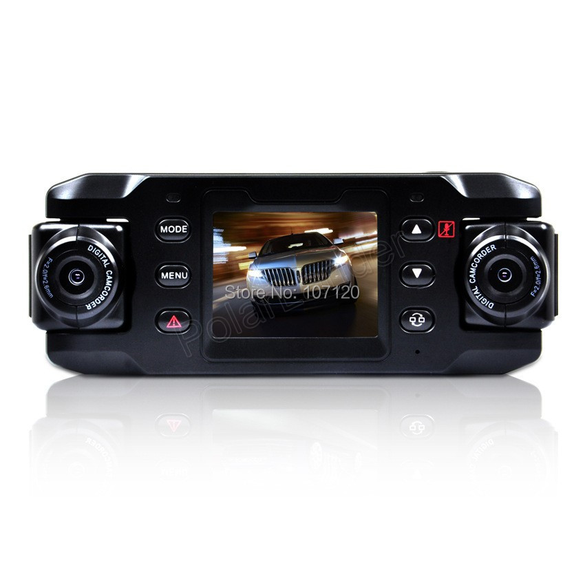 NEW Dual Lens Car Camera Two Lens Vehicle DVR Dash Recorder GPS G sensor CA365 X8000