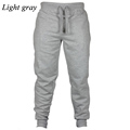 Mens Slim Tracksuit Bottoms Skinny Joggers Pants Straight Trousers Hot Fashion Light gray Flat