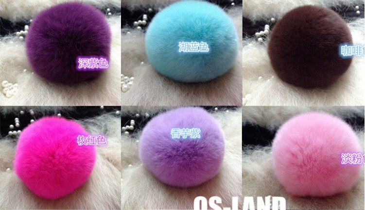 Free shipping 5pcs 100% real Rex Rabbit Fur Ball D8 for Skullies Beanies hat capbag keyclothes genuine fur pompoms (1)