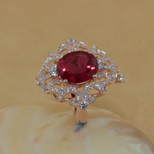 Brand new original 6 carat SONA synthetic diamond fashion ring 925 sterling silver ruby ring US size from 4 to 10.5