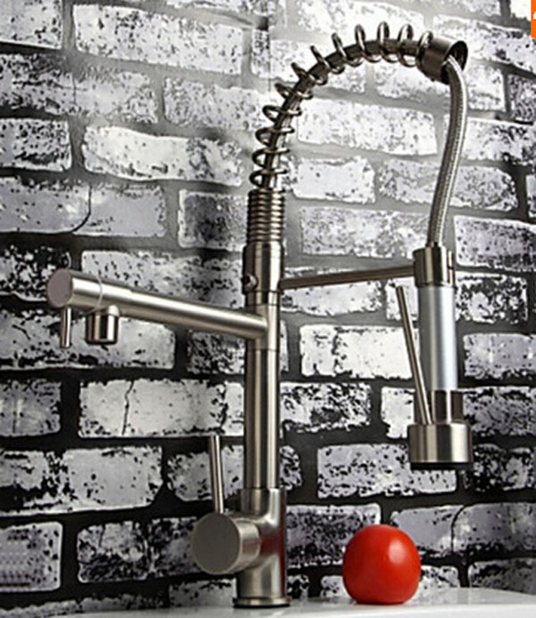 Factory direct sale! Kitchen Faucet With Hot & Cold Switch Kitchen Tap Vessle Mixer Tap Dual Sprayer Pull Down Tap