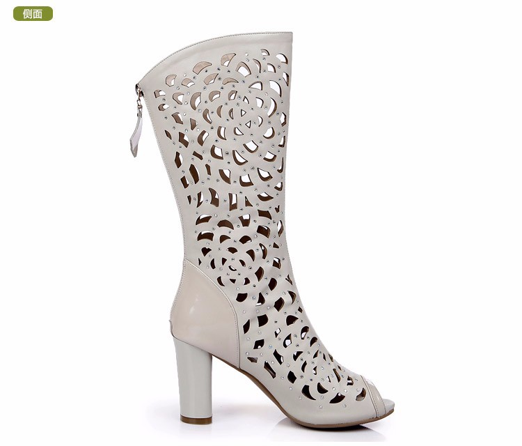 2015 Women Sandals Knee High Women Summer Boots Sexy Peep Toe Sandal