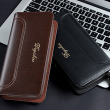 2015 fashion casual design men clutch with multiple Card Holder and phone pouch card wallet men