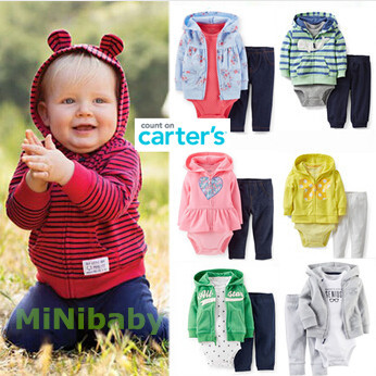 Hot Origina Carters baby boy girl clothing set Carters set baby suit retail conjuntos coat bodysuits