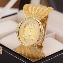 2015 nueva moda de lujo del oro del cuarzo relojes de marcas famosas mujeres Rhinestone mujeres relojes reloj pulsera de lujo