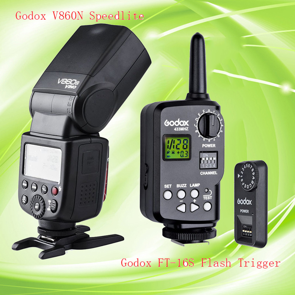 Godox Ving V860N I-TTL Li-ion Flash Speedlite + FT-16S Wireless High Power Control Flash Trigger for Nikon DSLR Cameras